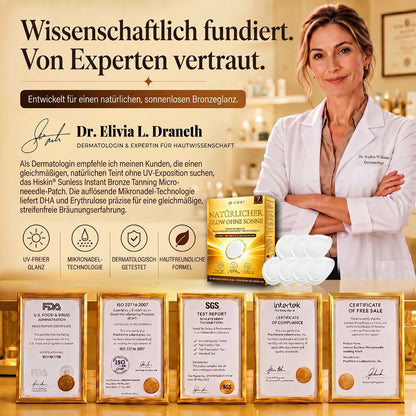 Offizieller Shop | ☀️☀️ Hiskin® Sunless Instant Bronze Tanning Microneedle Patch 🇩🇪  (Nur einmal täglich anwenden)  ✨ Sichtbar bronzene Bräune in nur 7 Tagen  ✅ Keine UV-Strahlung, kein Orangestich, keine Streifenbildung, kein DHA, kein Aufwand.