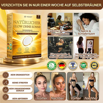 Offizieller Shop | ☀️☀️ Hiskin® Sunless Instant Bronze Tanning Microneedle Patch 🇩🇪  (Nur einmal täglich anwenden)  ✨ Sichtbar bronzene Bräune in nur 7 Tagen  ✅ Keine UV-Strahlung, kein Orangestich, keine Streifenbildung, kein DHA, kein Aufwand.